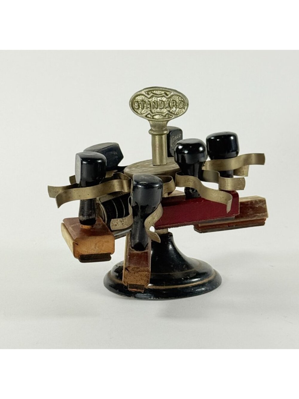 Vintage Standard Rubber Stamp Carousel With 6 Stamps Mid Century Office Decor
